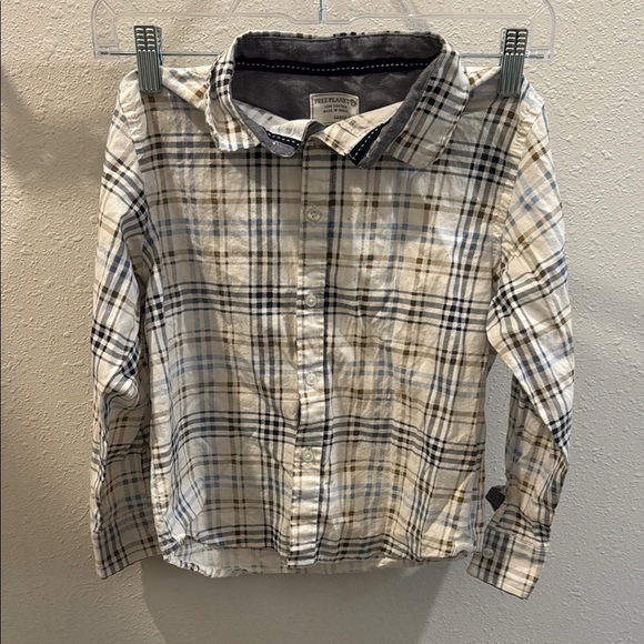 White Plaid Kids Shirt - Picture 1 of 4